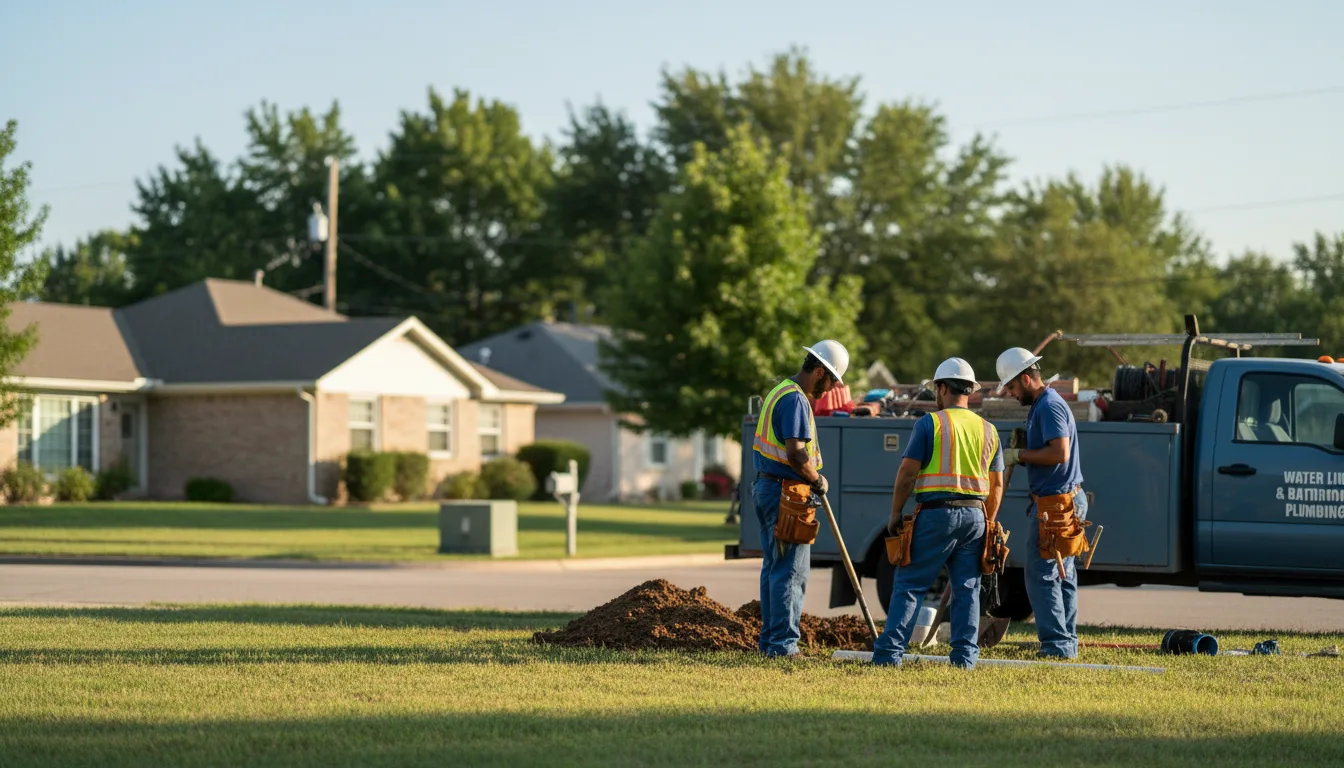 Residential water line and bathroom plumbing service in Fairfield, ND